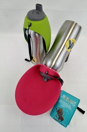 Stainless Steel Water Bottle with bowl by Messy Mutts Moochs